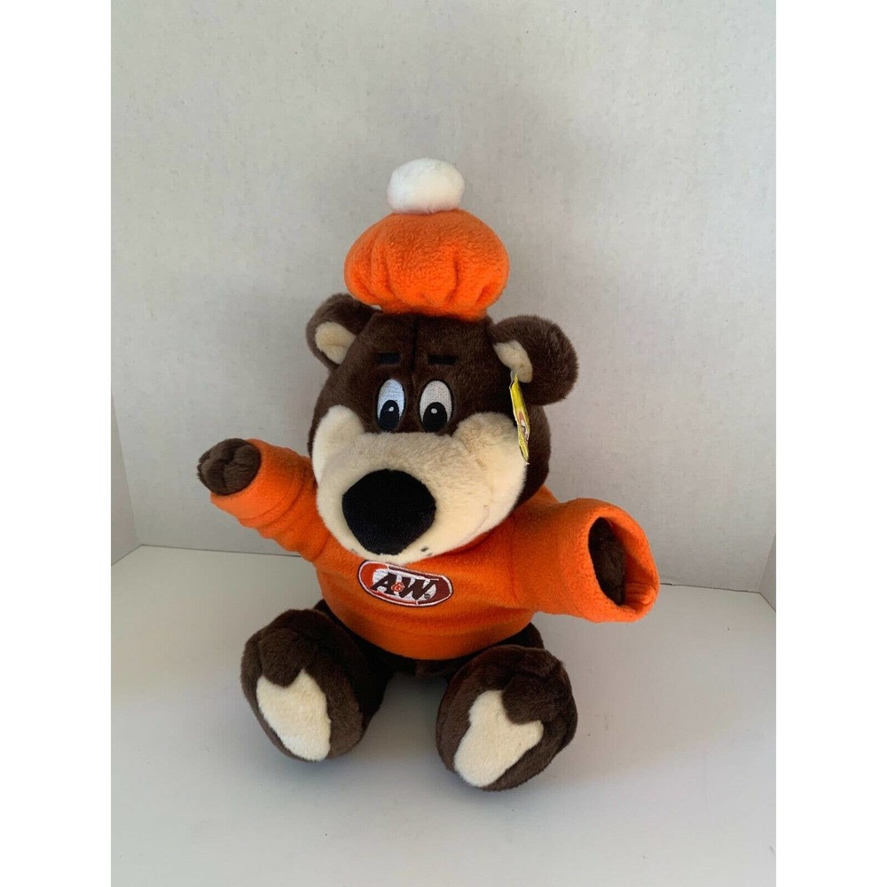 A&W The Great Root Bear by Gund Plush 2000 16" Tall Orange Shirt Tags No Pants
